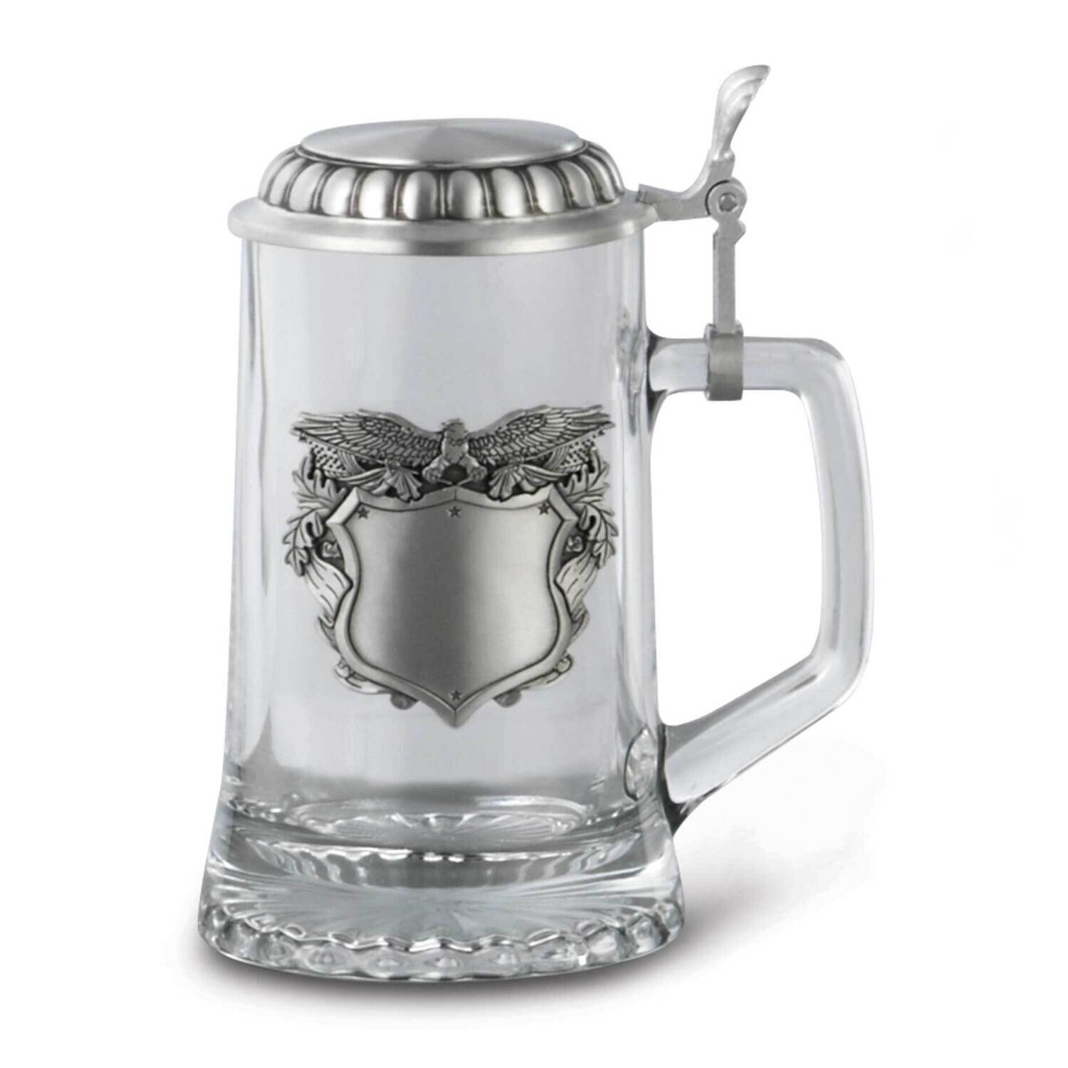 Glass Stein with Patriotic (Eagle) Badge GM16097