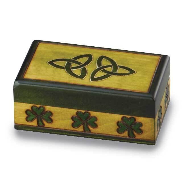 Celtic Wooden Shamrock Box GM16131
