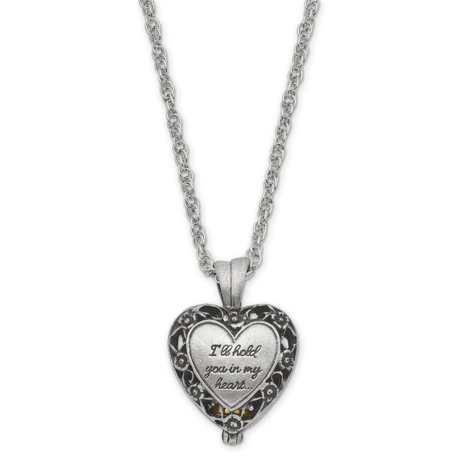 I'Ll Hold You In My Heart Memorial Ash Holder 24 Inch Necklace Silver-tone GM18268