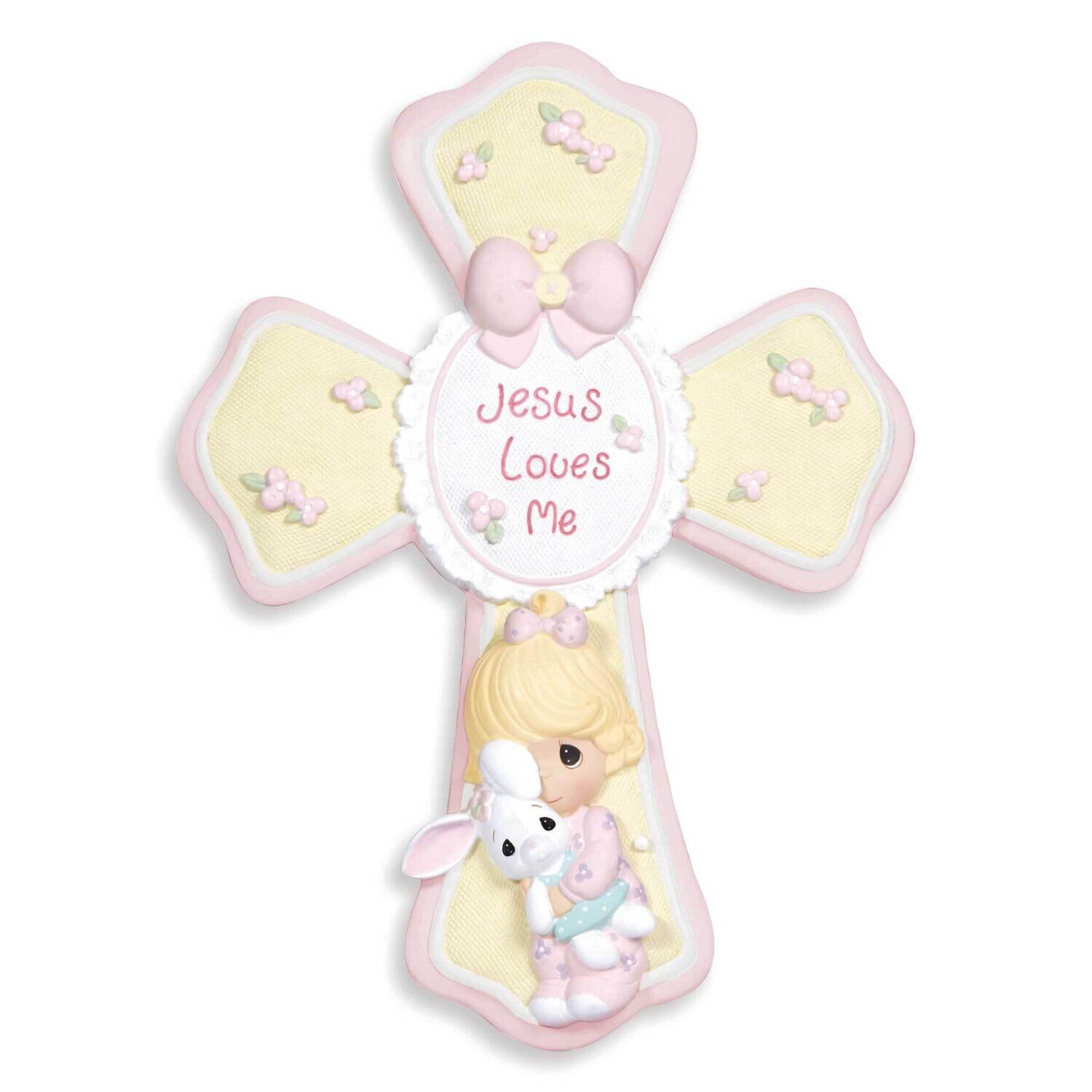 Precious Moments Pink Resin Jesus Loves Me Cross GM18945
