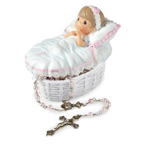 Precious Moments Pink Baby Baptism Rosary with Box GM18951