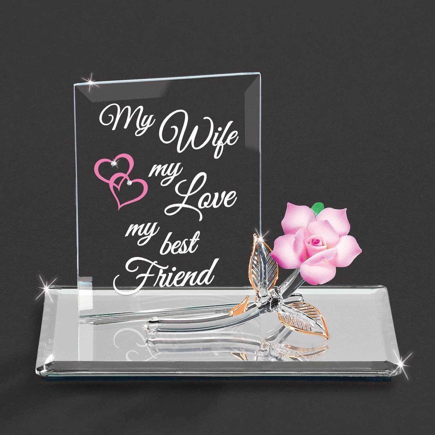 My Wife, My Best Friend - Pink Glass Figurine GM19248, MPN: GM19248, 708873035340