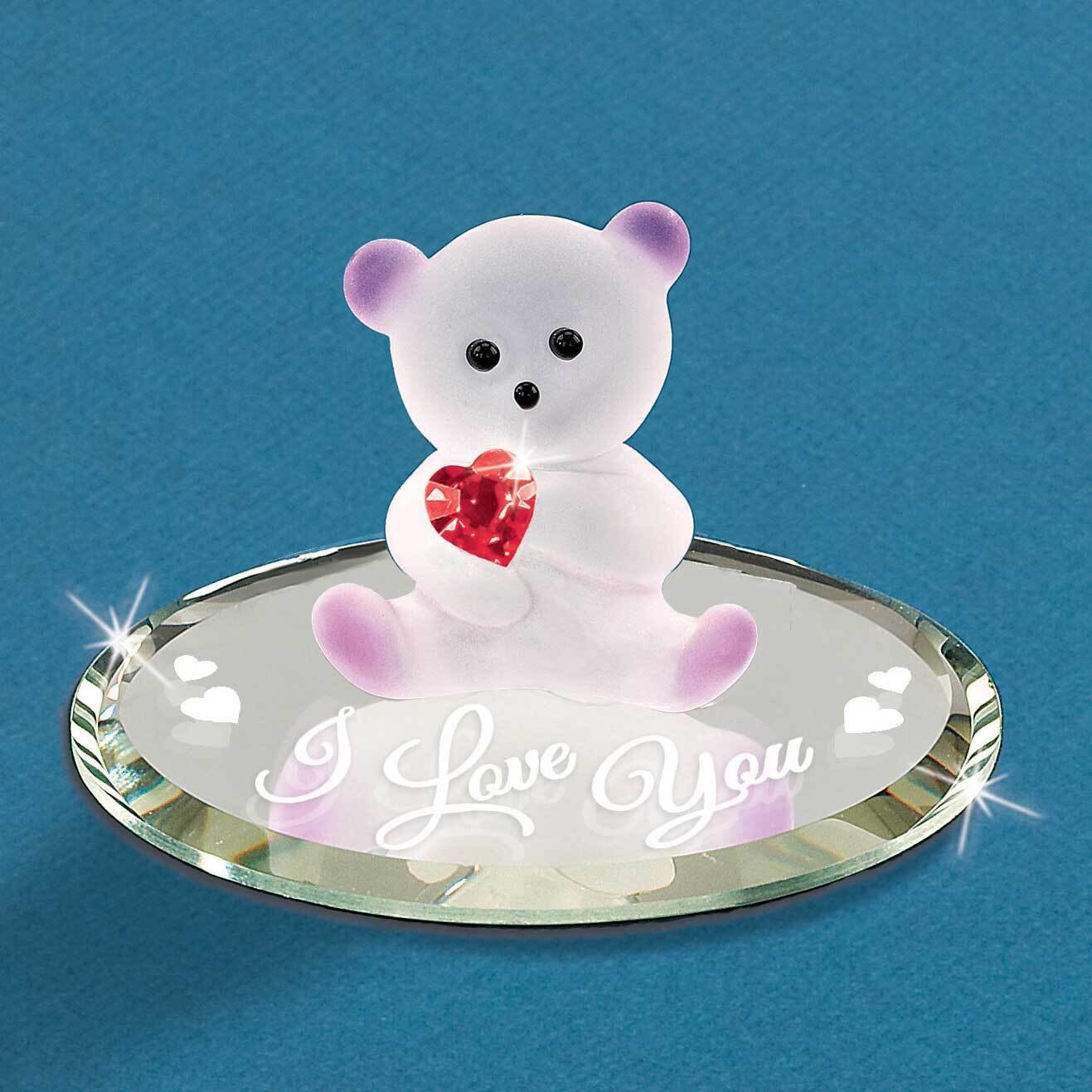 Bear with Crystal Heart, I-L-U Glass Figurine GM19256, MPN: GM19256, 708873031847