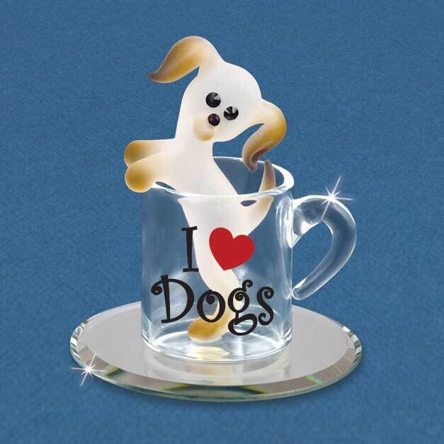 Pup In A Cup Glass Figurine GM19284, MPN: GM19284, 708873036019