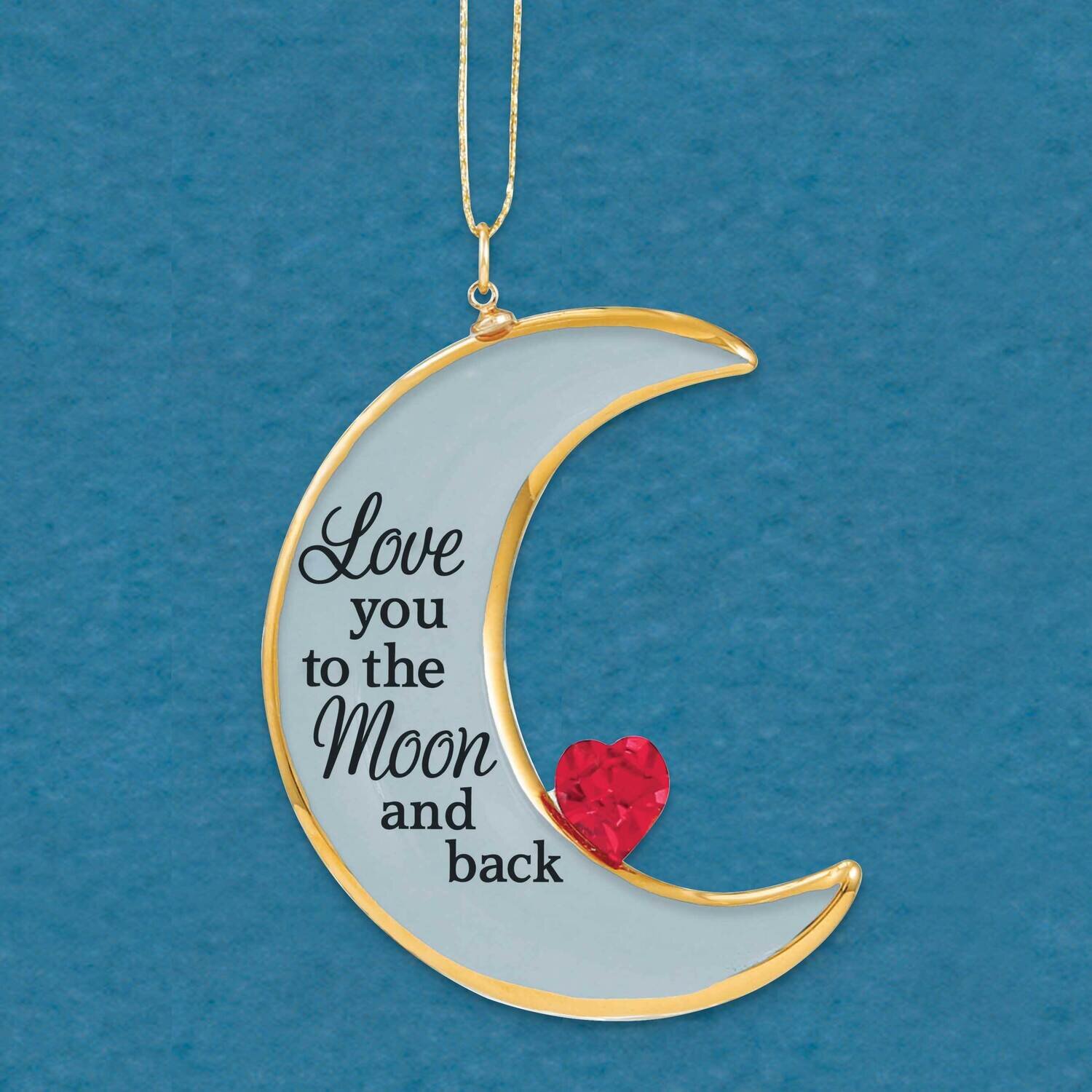 Love You To The Moon Glass Ornament GM19311