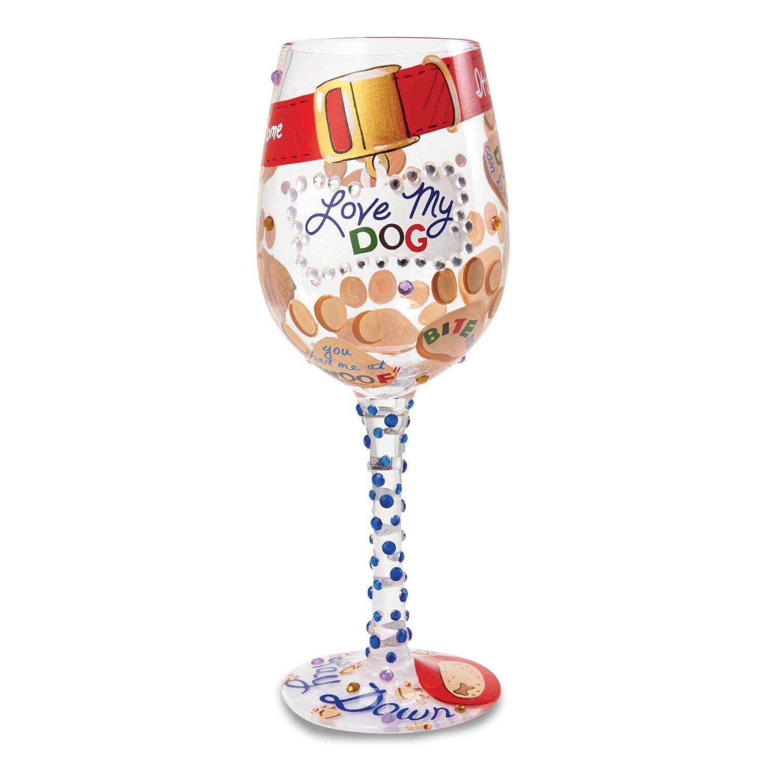 Lolita Love My Dog Wine Glass GM19435