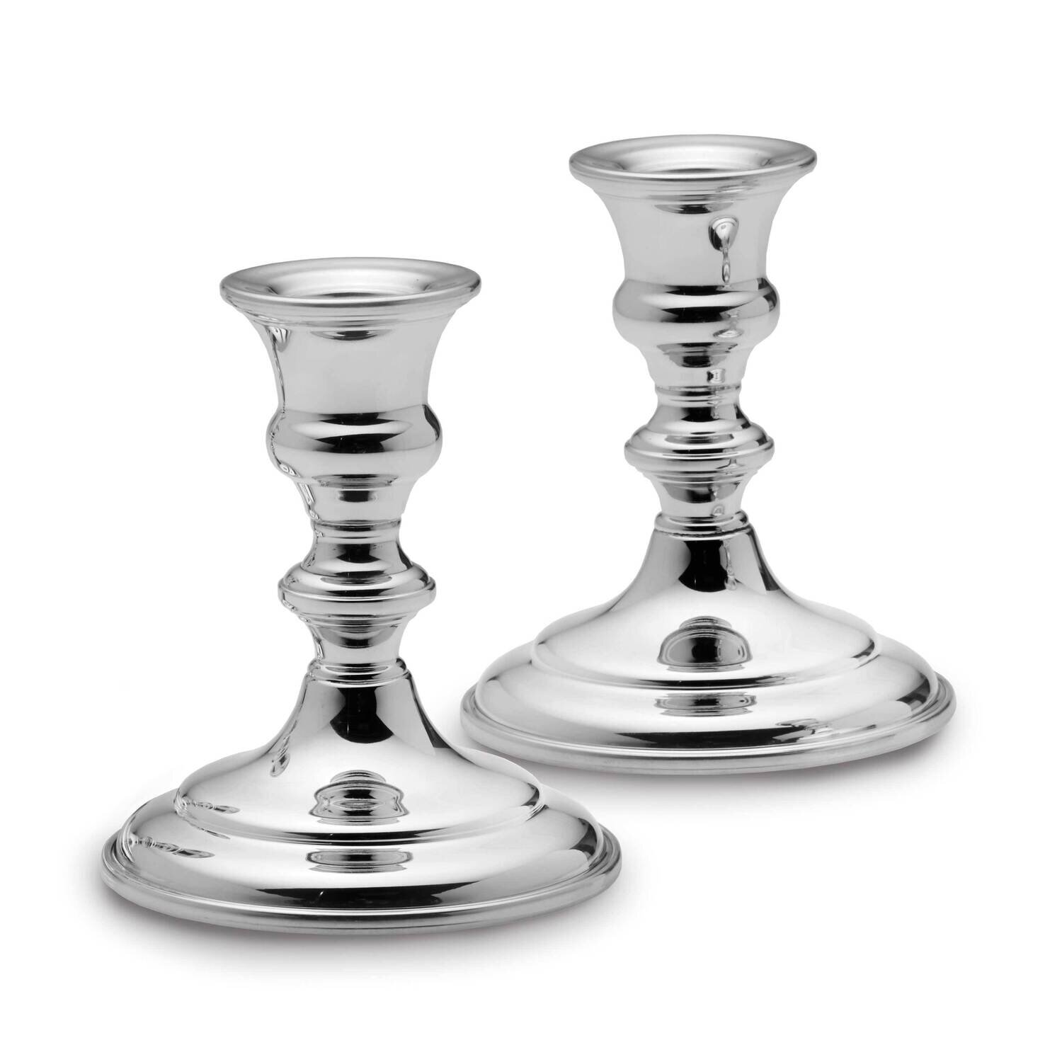 Empire Polished Pair Small Candlesticks Pewter GM19813