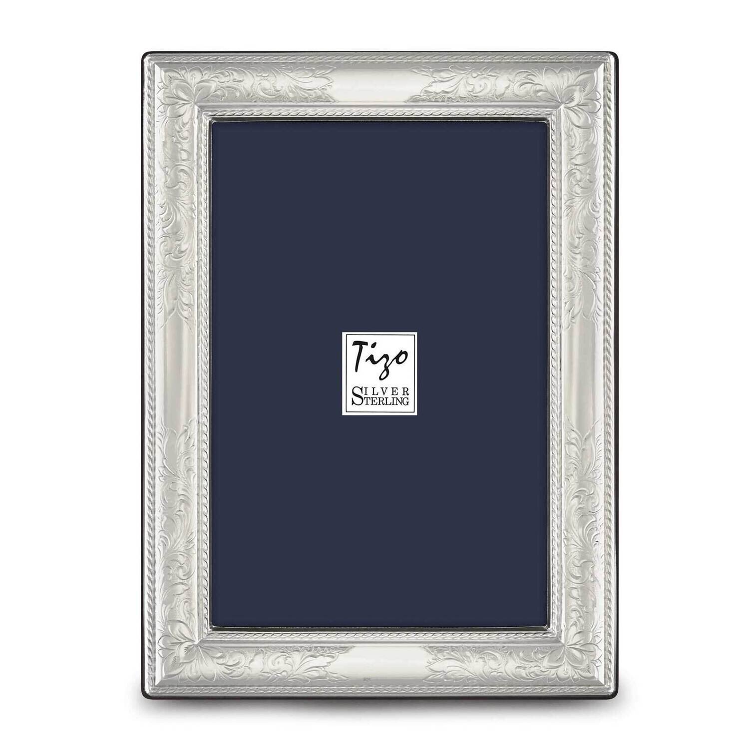 Floral Border 5X7 Photo Picture Frame Sterling Silver GM19921, MPN: GM19921,