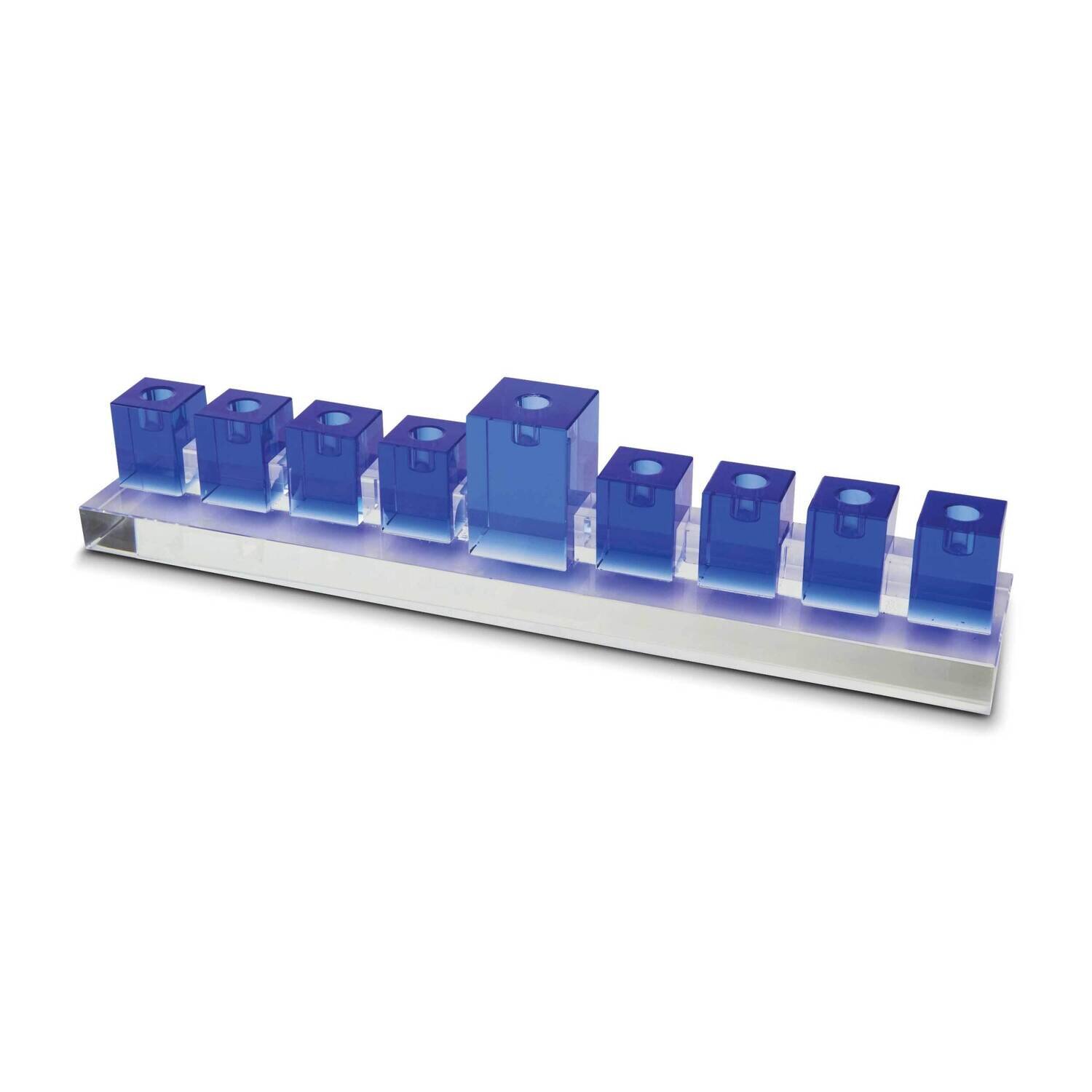 Blue Crystal Glass Menorah GM22514, MPN: GM22514,