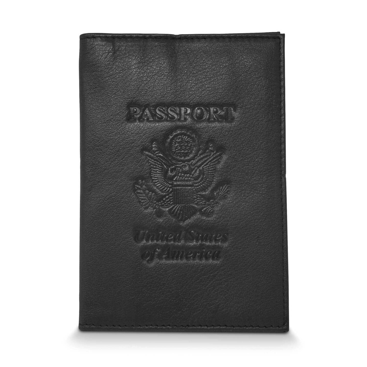 Black Genuine Cowhide Leather Rfid Blocking Passport Wallet GM22562