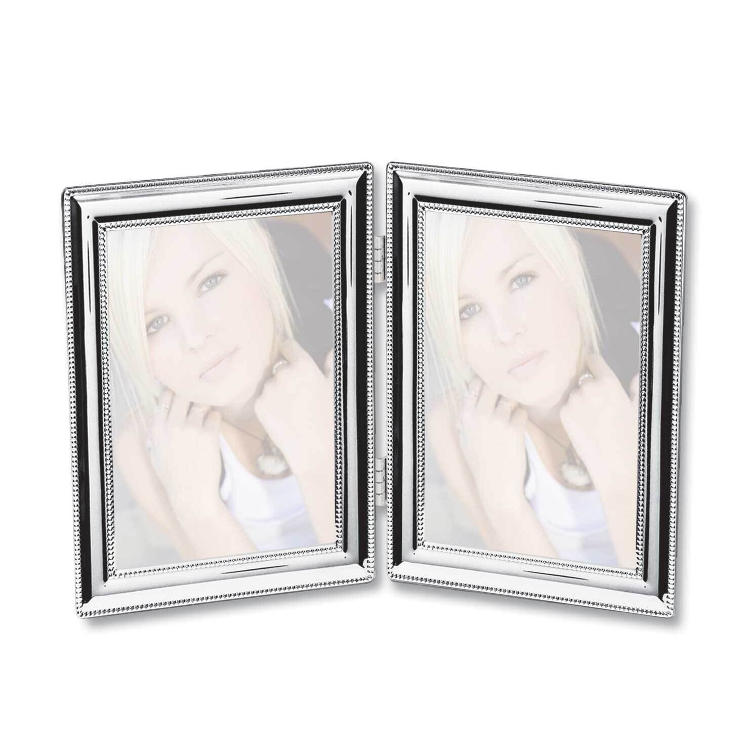 Beaded Edge 5X7 Double Photo Picture Frame Silver-plated GM3085, MPN: GM3085, 820036012149