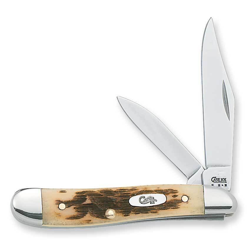 Case Amber Bone Peanut Pocket Knife GM532