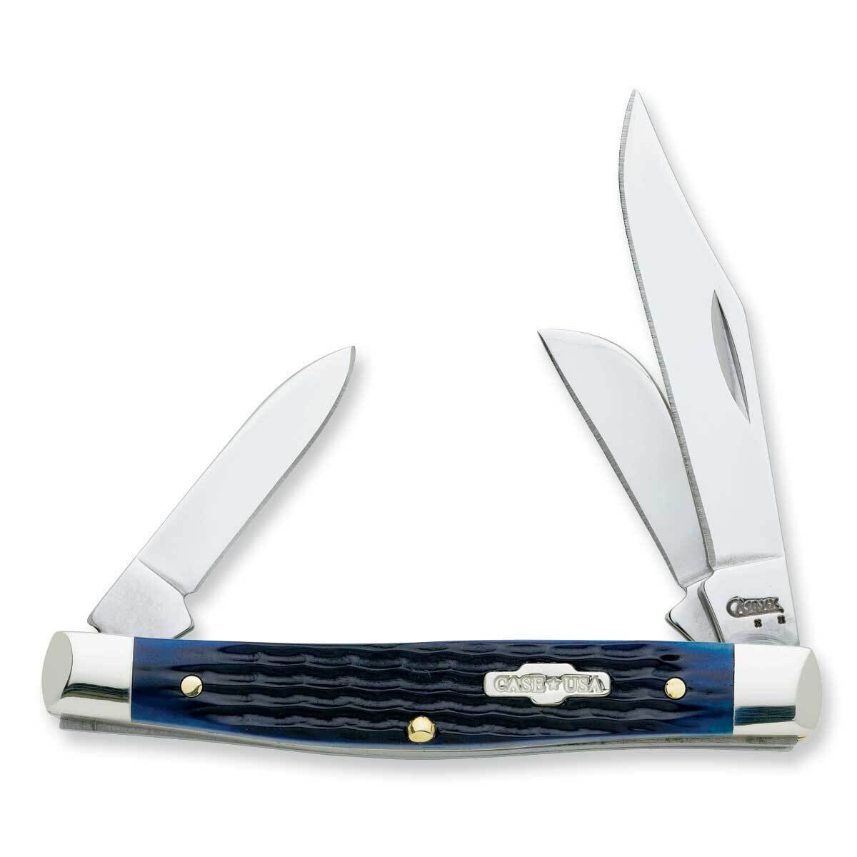 Case Blue Bone Medium Stockman Pocket Knife GM553
