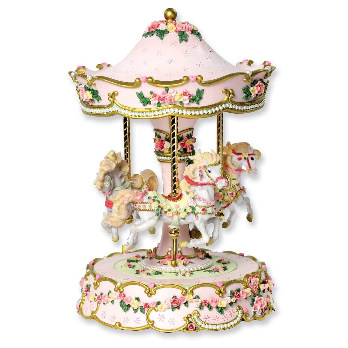 Hearts and Roses Canopy-Wind 3-Horse Carousel GM5912, MPN: GM5912, 842970048664