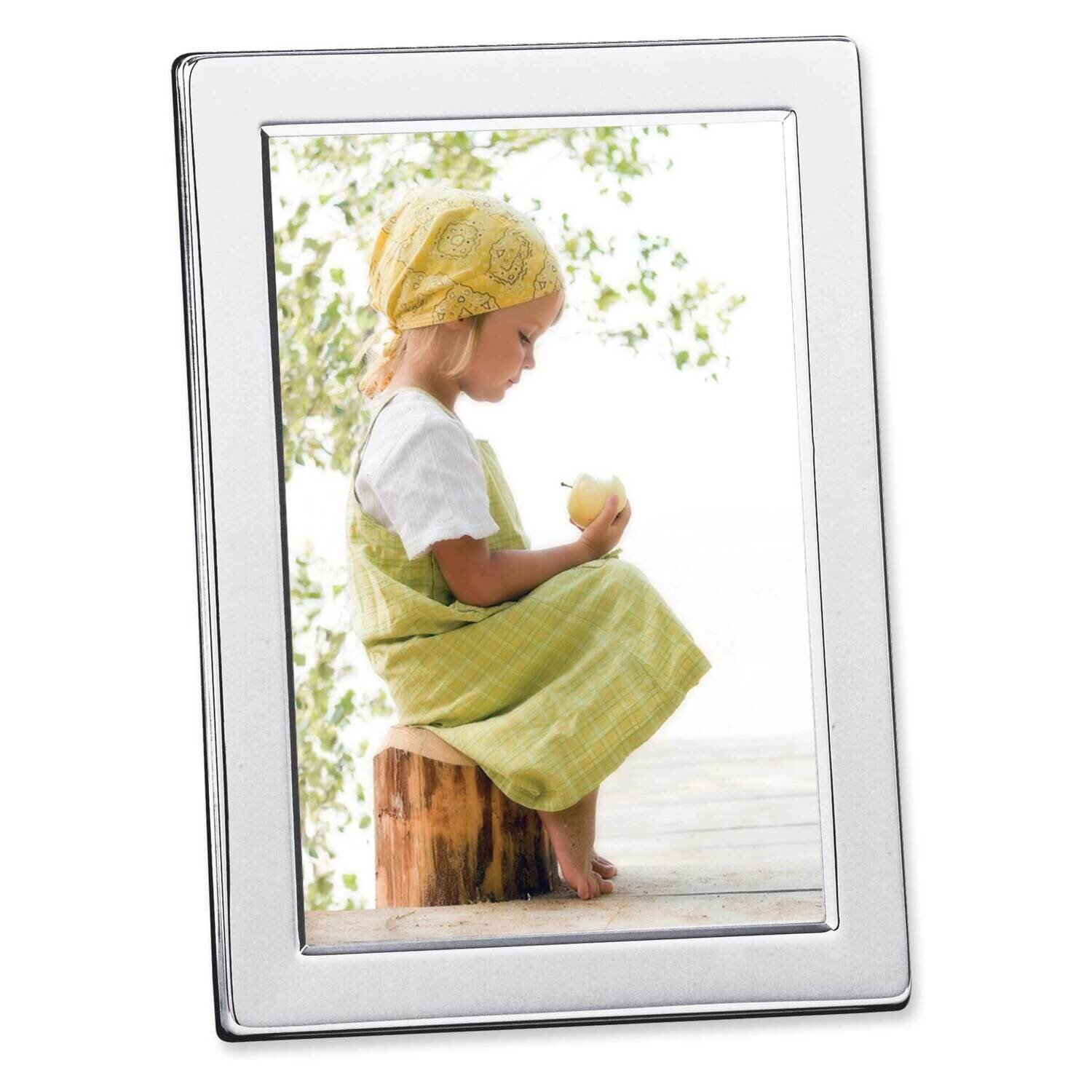 Flat Rounded Edge 4X6 Picture Frame Silver-plated GM7104