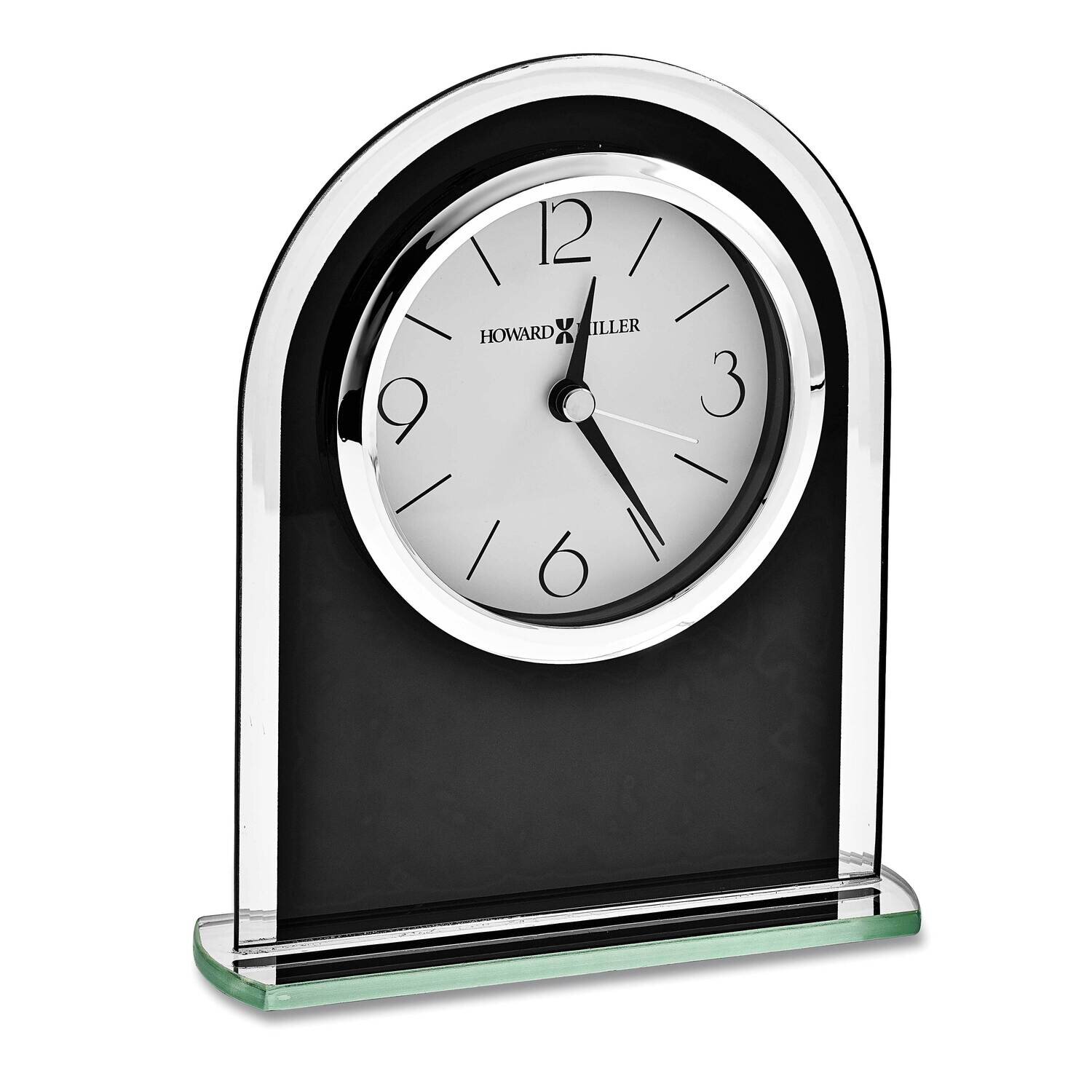 Ebony Luster Black Silver Finish Quartz Alarm Clock GM7431