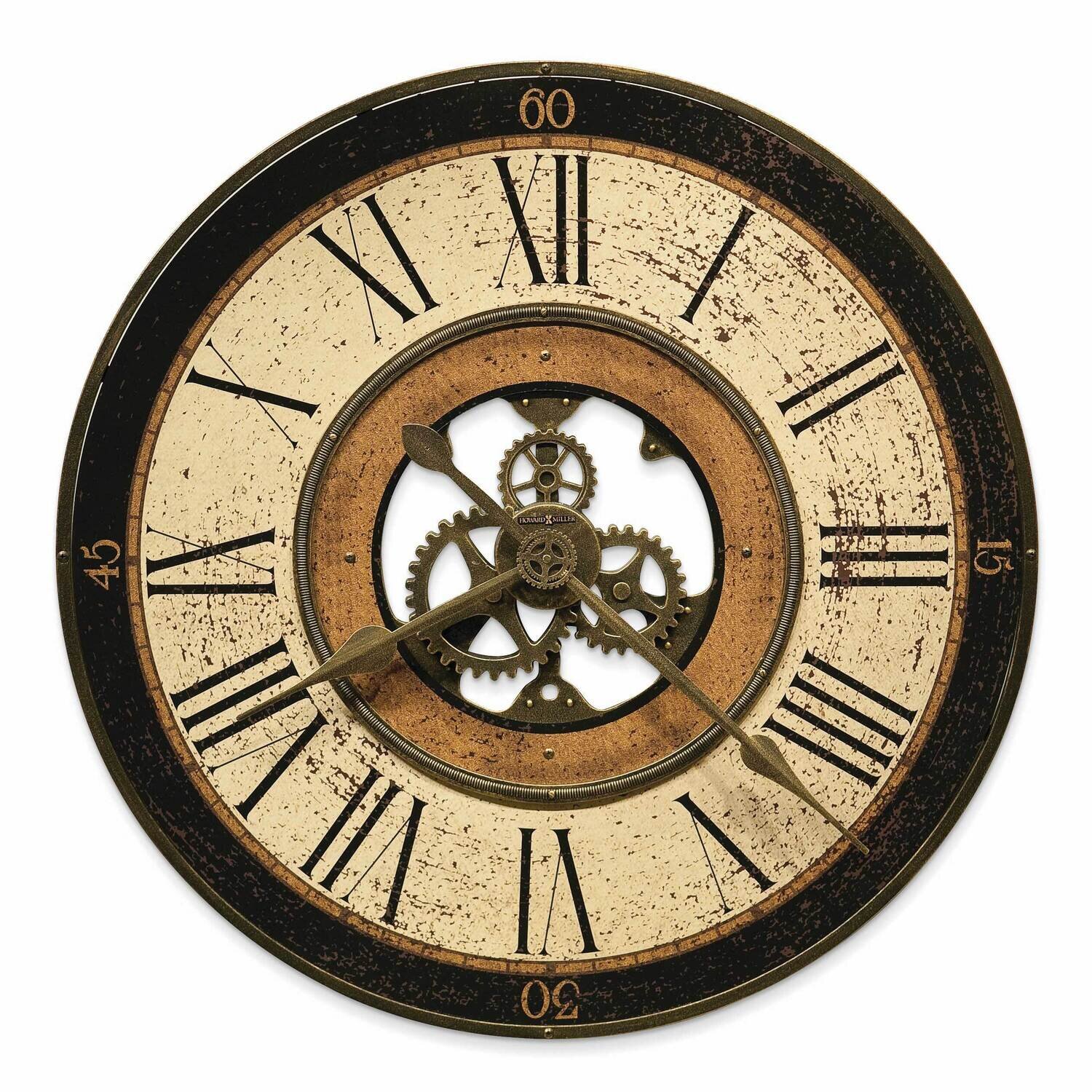 Works Antique Finish Wall Clock Brass GM9796