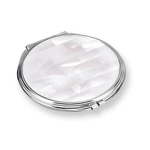 White Mother Of Pearl Round Compact Mirror GP8997, MPN: GP8997,