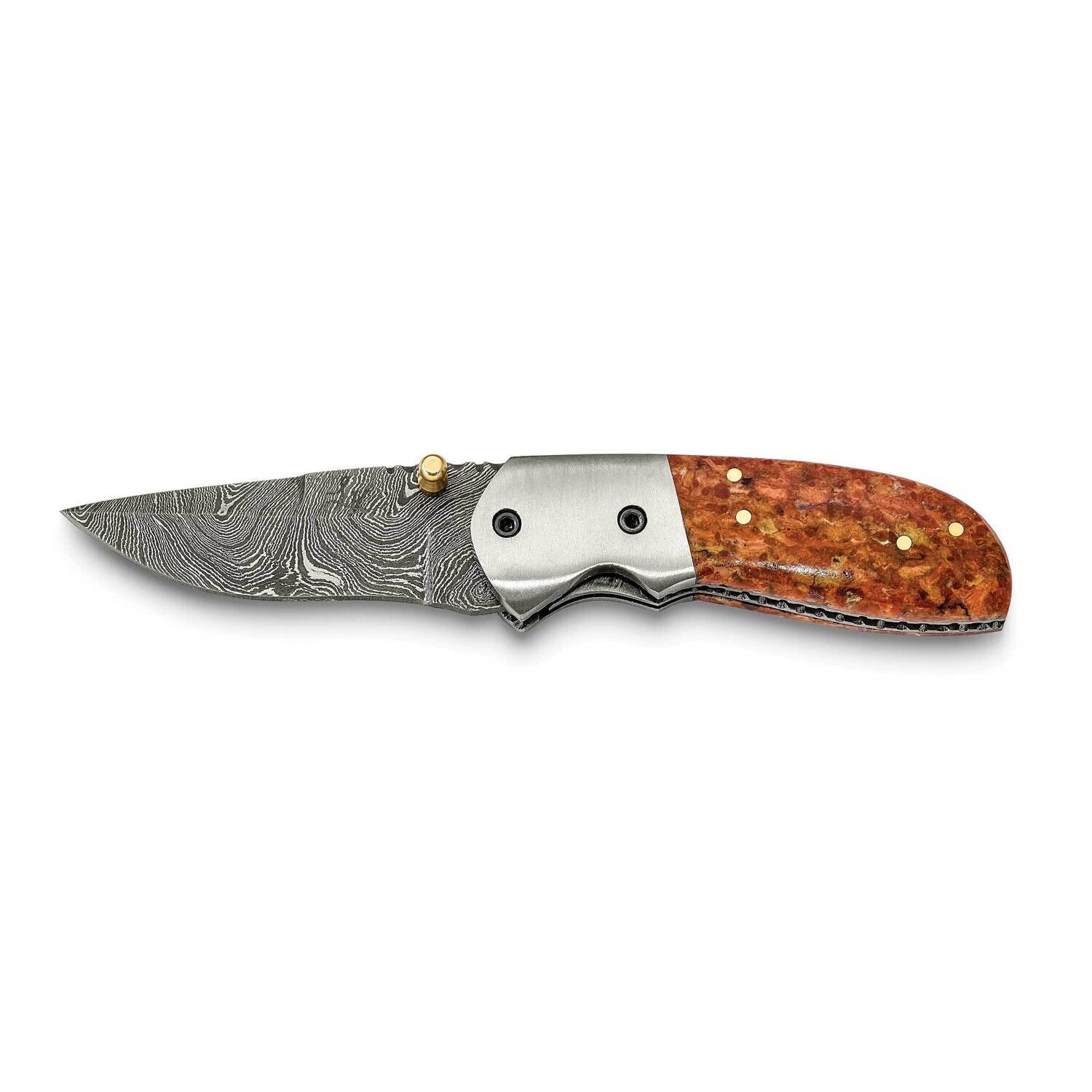 Damascus Steel 256 Layer Folding Compressed Red Coral Chips Handle Knife KN3214, MPN: KN3214, 19110…