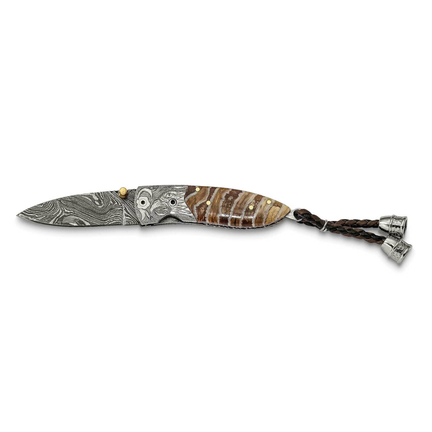 Limited Ed Damascus Steel 256 Layer Folding Woolly Mammoth Tooth Knife KN3215, MPN: KN3215, 1911019…