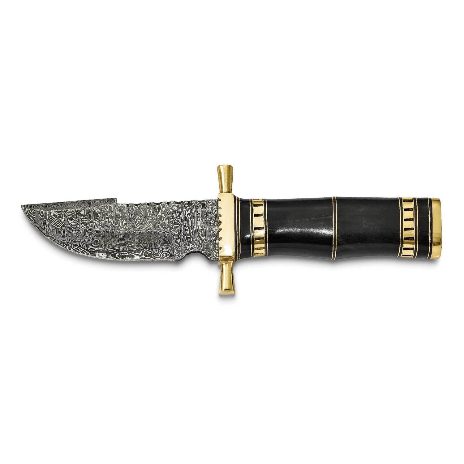 Damascus Steel 256 Layer Fixed Onyx Black Dyed Bone Handle Knife KN3220