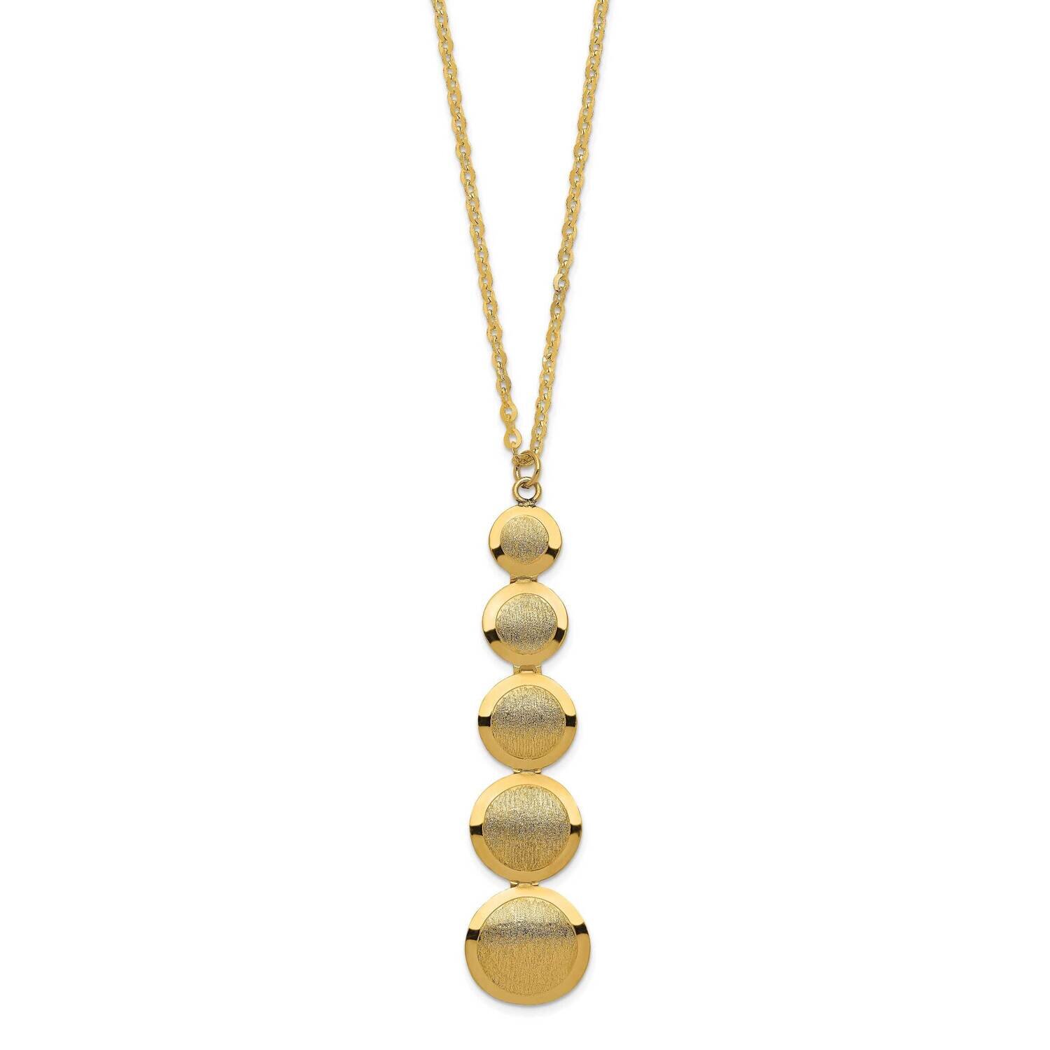 Brushed Necklace 14k Gold Polished HB-LF1399-18