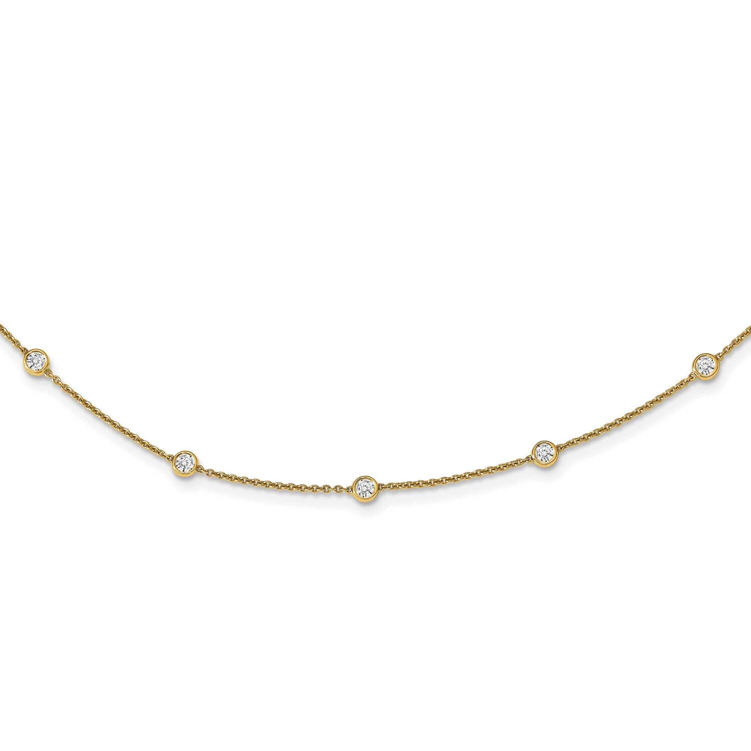 Vs/Si, D E F, Fancy Station Necklace 14k Gold Lab Grown Diamond PM1008-112-YLD-18, MPN: PM1008-112-…