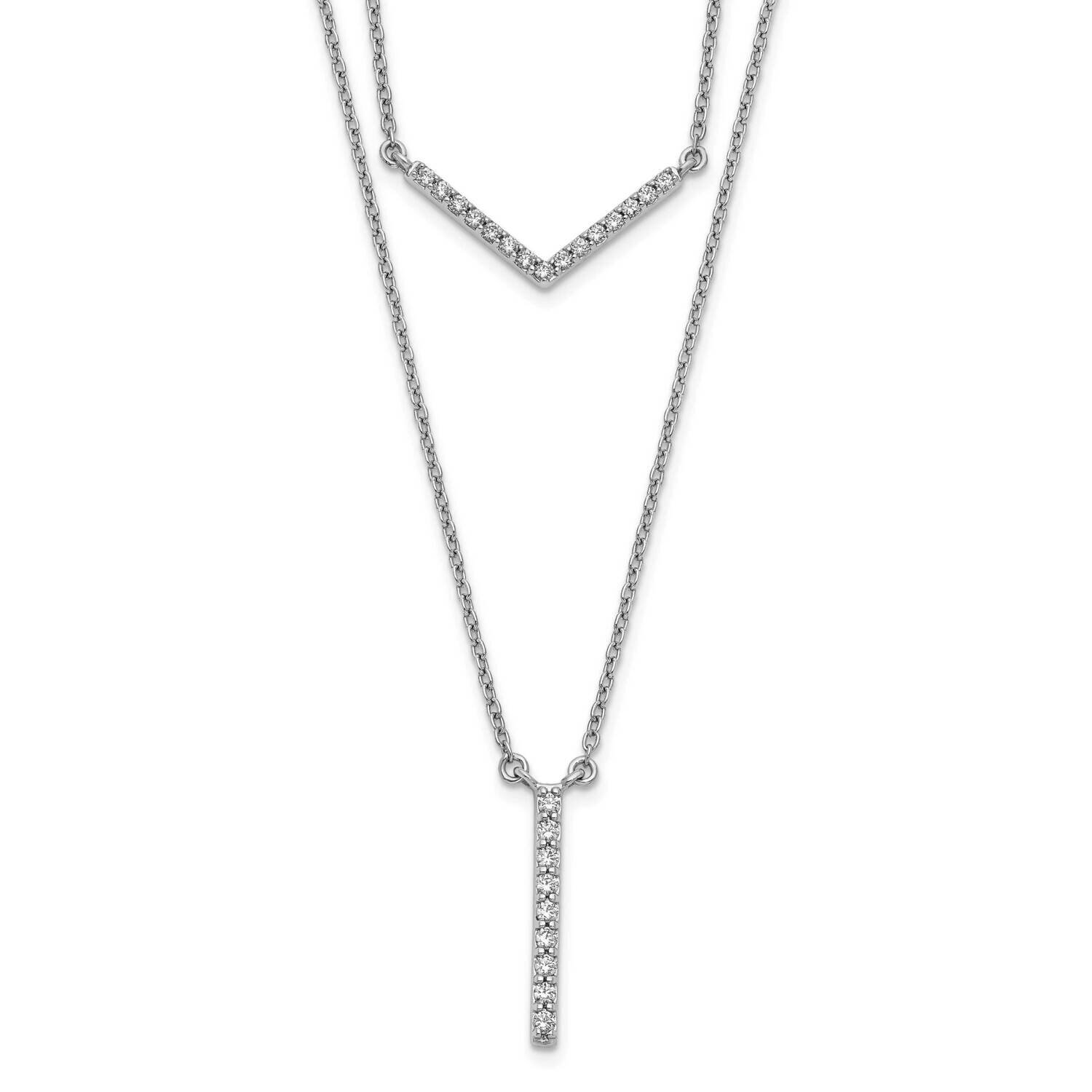 Diamond Double Strand 18 Inch Necklace 14k White Gold PM3744-030-WA, MPN: PM3744-030-WA, 8839572751…