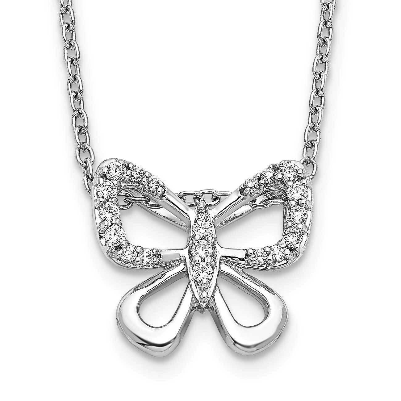Diamond Butterfly 18 Inch Necklace 14k White Gold PM3796-010-WA, MPN: PM3796-010-WA, 883957665221