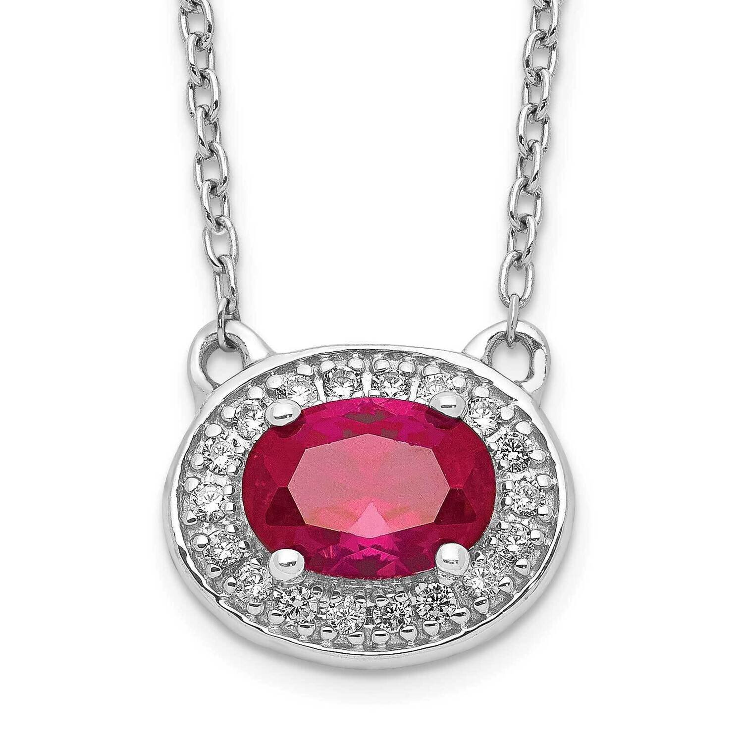 Diamond and Oval Ruby 18 Inch Necklace 14k White Gold PM4026-RU-010-WA-18, MPN: PM4026-RU-010-WA-18…
