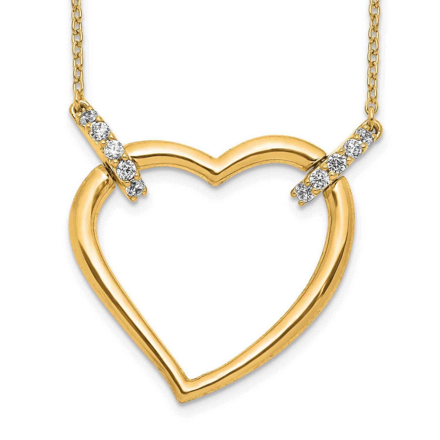 Si1/Si2, G H I, Heart Necklace 14k Gold Lab Grown Diamond PM4366-025-YLG, MPN: PM4366-025-YLG, 8839…