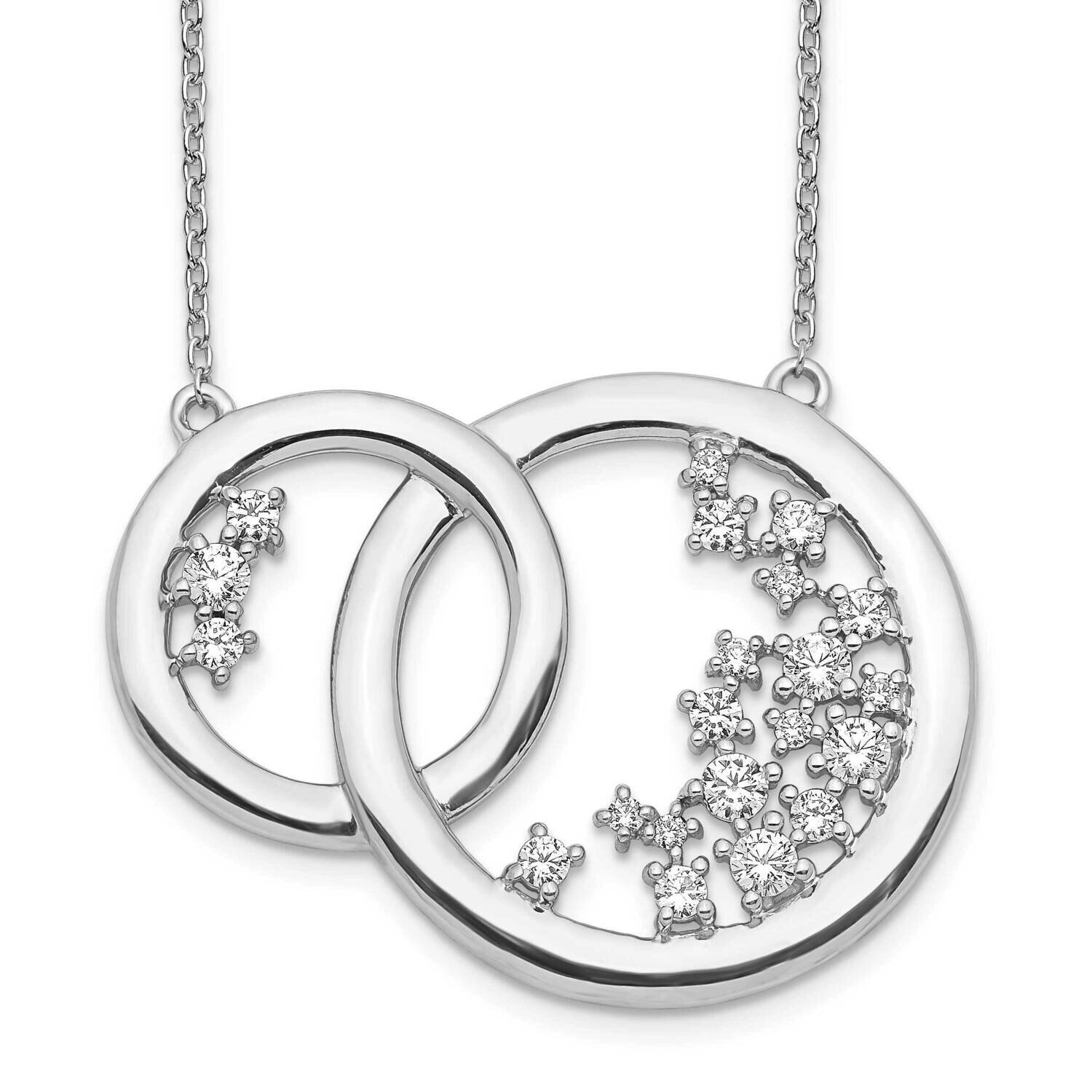 Si1/Si2, G H I, Interlocking Circle Necklace 14k White Gold Lab Grown Diamond PM4388-075-WLG, MPN: …