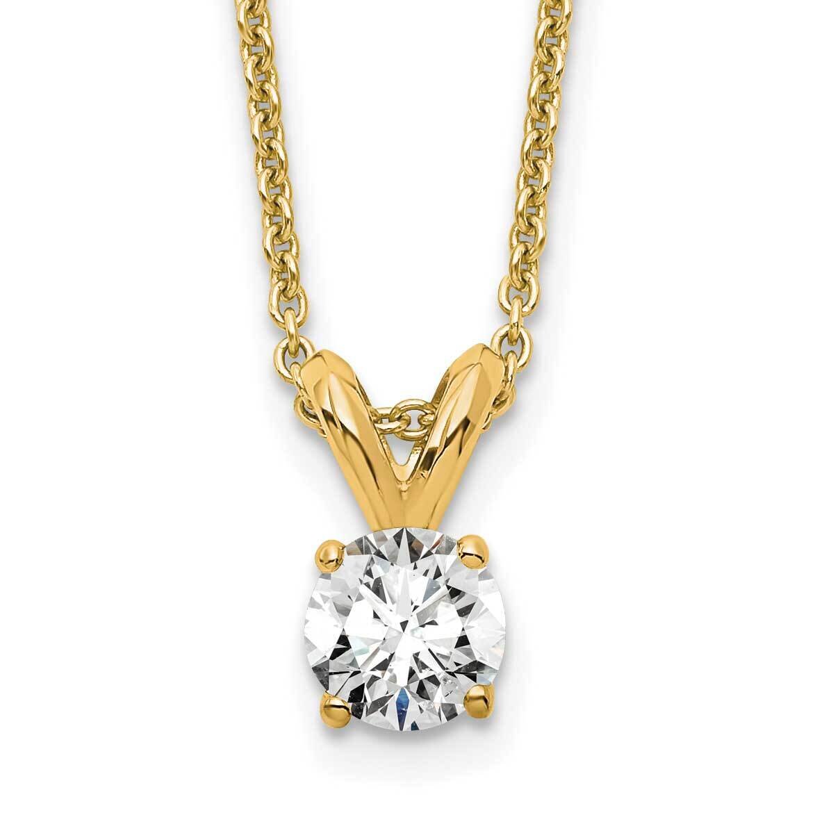 1/4Ct. Round Certified Lab Grown Diamond Vs/Si, D E F, Solitaire Pendant 14k Gold PM4396-025C-LD-18…