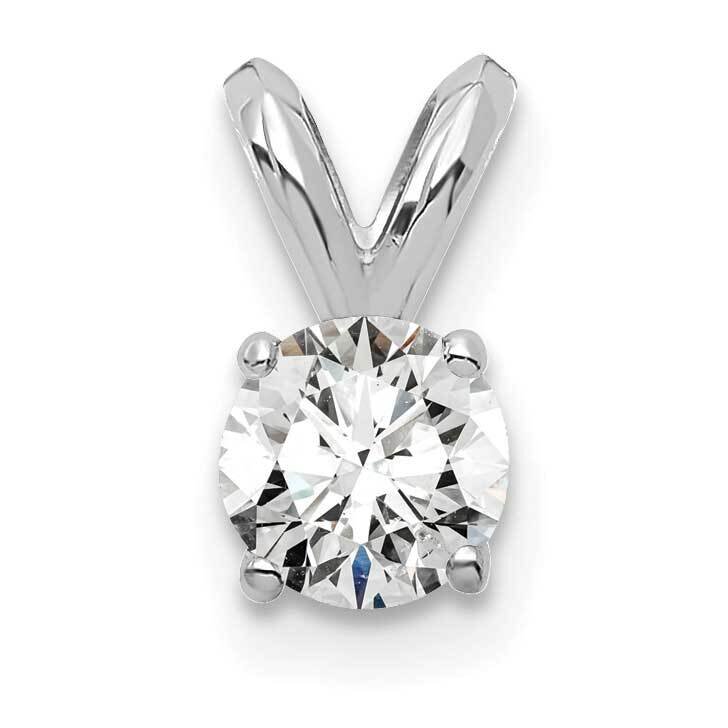 1/4Ct. Round Certified Lab Grown Diamond Vs/Si, D E F, Solitaire Pendant 14k White Gold PM4396-025C-WLD