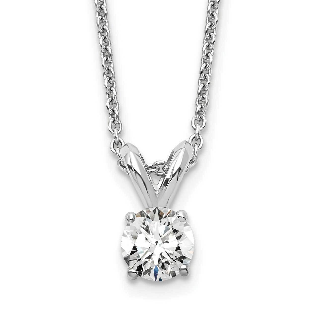 1/4Ct. Round Certified Lab Grown Diamond Vs/Si, D E F, Solitaire Pendant 14k White Gold PM4396-025C-WLD-18