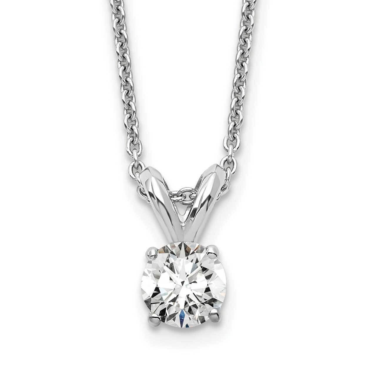 1/4Ct. Round Lab Grown Diamond Si1/Si2, G H I, Solitaire Necklace 14k White Gold PM4396-025-WLG-18,…