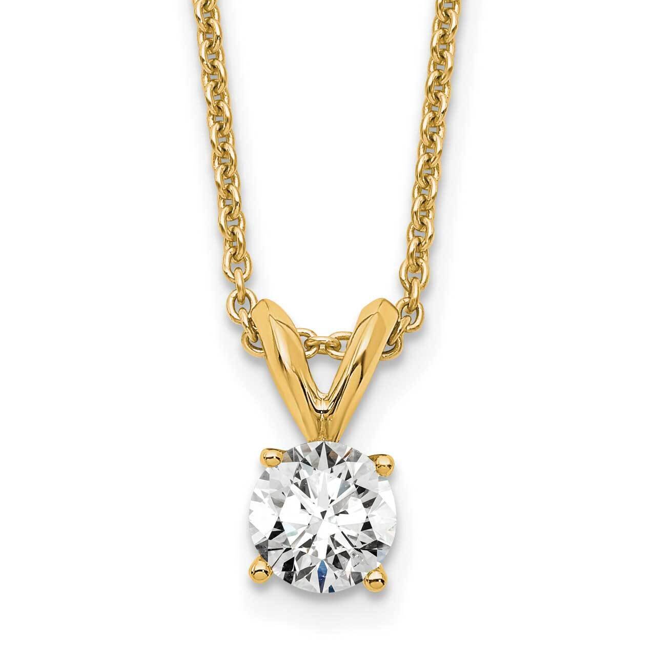 1/3Ct. Round Certified Lab Grown Diamond Vs/Si, D E F, Solitaire Pendant 14k Gold PM4396-033C-LD-18…