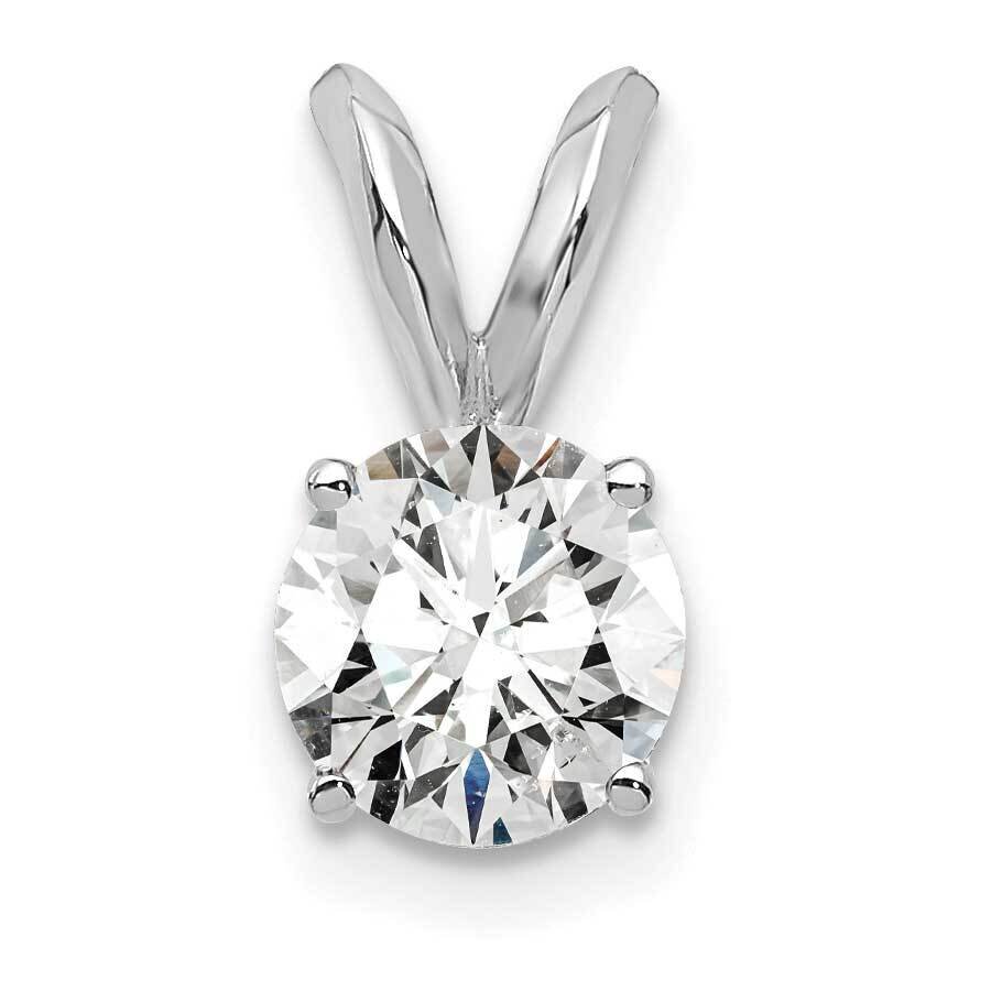1/2Ct. Round Certified Lab Grown Diamond Vs/Si, D E F, Solitaire Pendant 14k White Gold PM4396-050C…