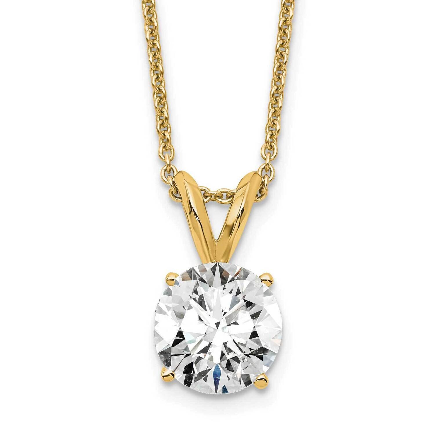 1.00Ct. Round Lab Grown Diamond Si1/Si2, J, Solitaire Necklace 14k Gold PM4396-100-LJ-18, MPN: PM43…