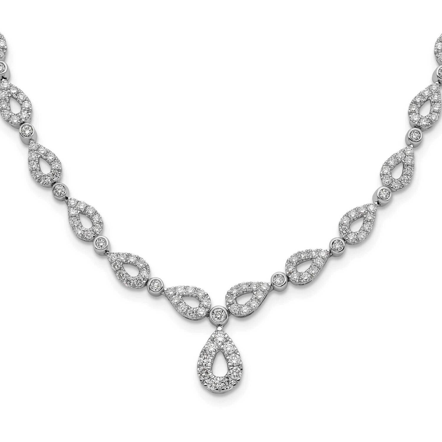 Si1/Si2, G H I, Lab Grown Diamond Teardrop Necklace 14k White Gold PM7450-275-WLG, MPN: PM7450-275-…