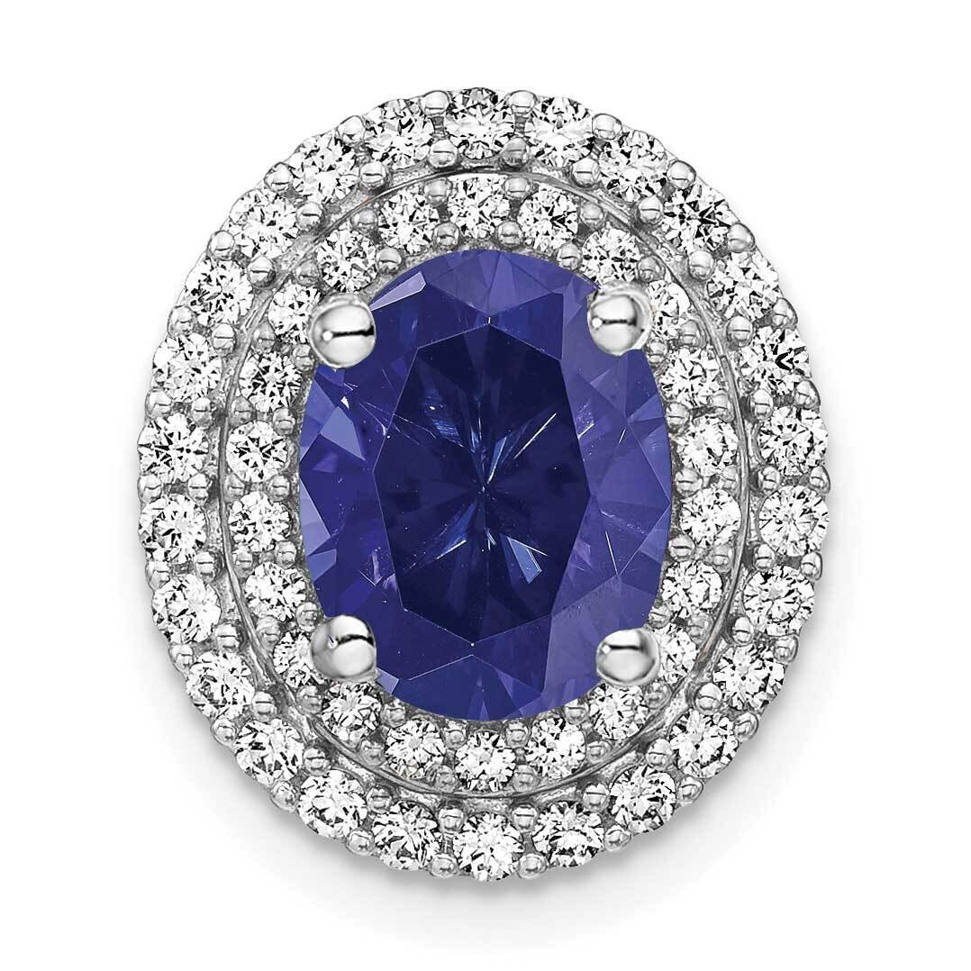 Created Blue Sapphire Pendant 14k White Gold Lab Grown Diamond PM7500-CSA-050-WLG, MPN: PM7500-CSA-…