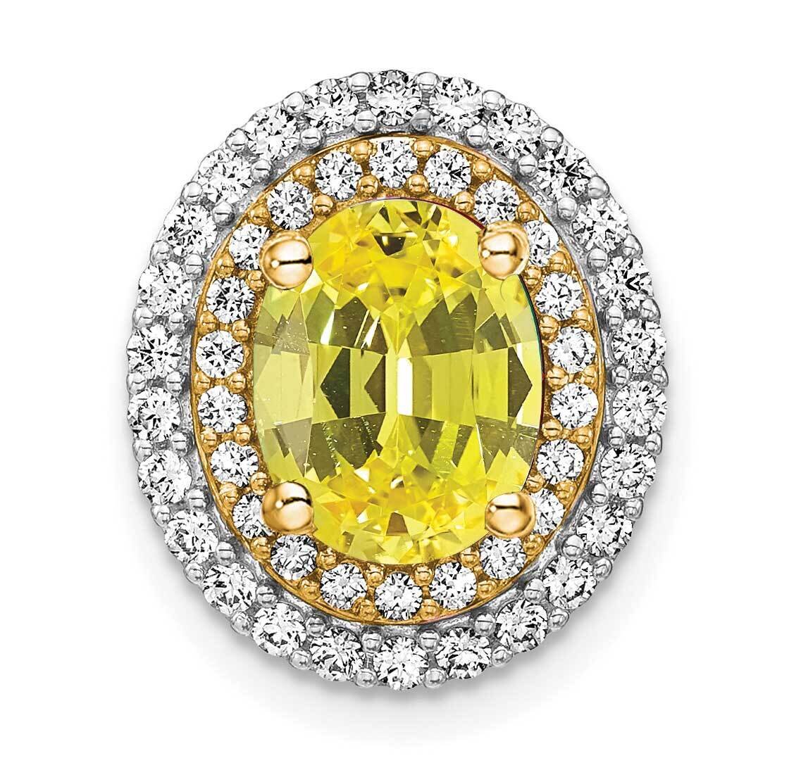 Created Yellow Sapphire Pendant 14k Two-tone Gold Lab Grown Diamond PM7500-CYS-050-WYLG