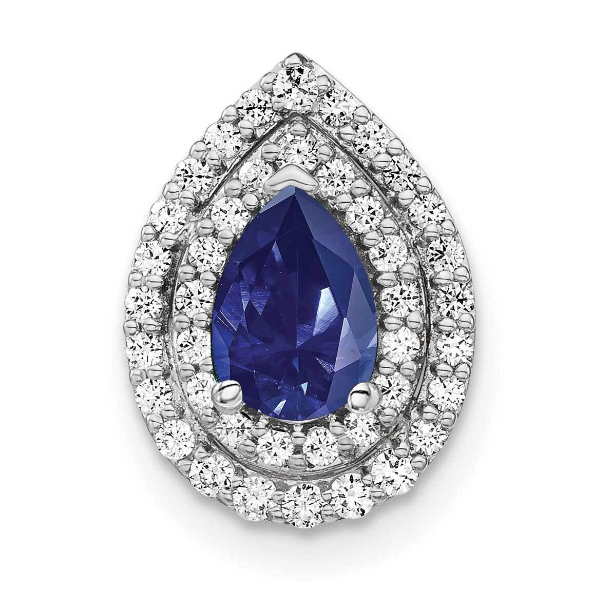 Created Blue Sapphire Pendant 14k White Gold Lab Grown Diamond PM7502-CSA-052-WLG, MPN: PM7502-CSA-…