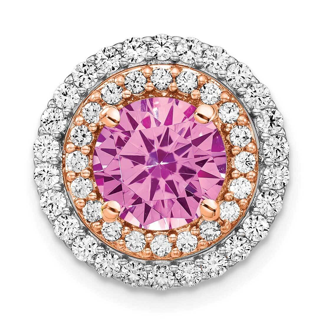 Created Pink Sapphire Pendant 14k Two-tone Gold Lab Grown Diamond PM7503-CPS-063-WRLG, MPN: PM7503-…