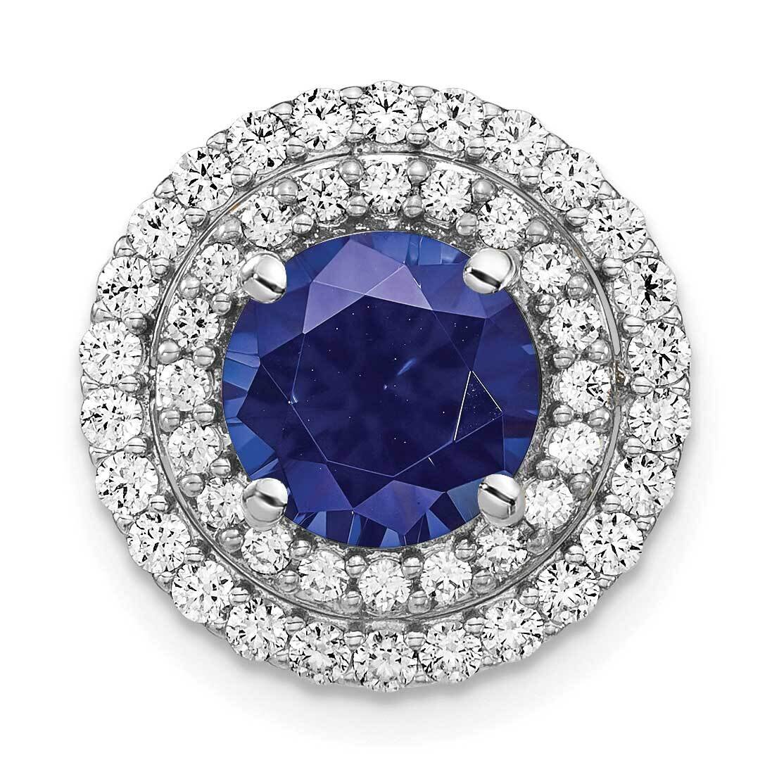 Created Blue Sapphire Pendant 14k White Gold Lab Grown Diamond PM7503-CSA-063-WLG, MPN: PM7503-CSA-…