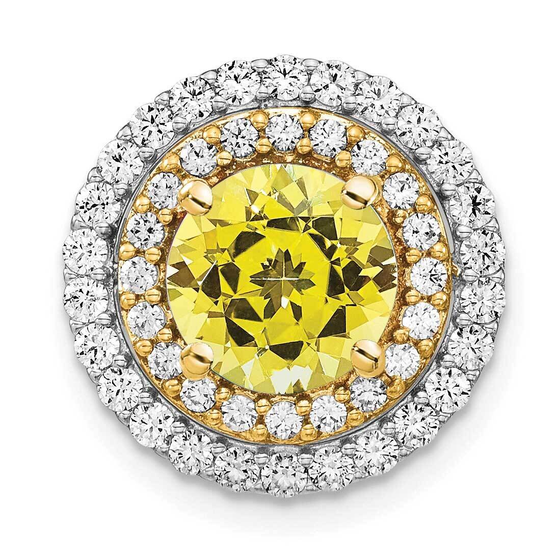 Created Yellow Sapphire Pendant 14k Two-tone Gold Lab Grown Diamond PM7503-CYS-063-WYLG, MPN: PM750…