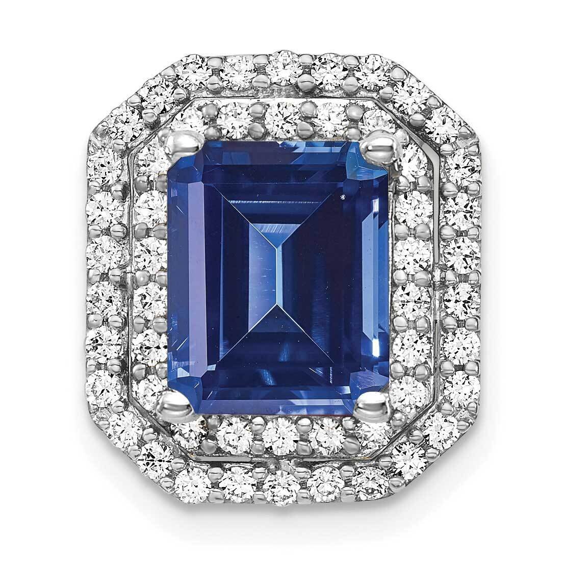 Created Blue Sapphire Pendant 14k White Gold Lab Grown Diamond PM7504-CSA-062-WLG, MPN: PM7504-CSA-…