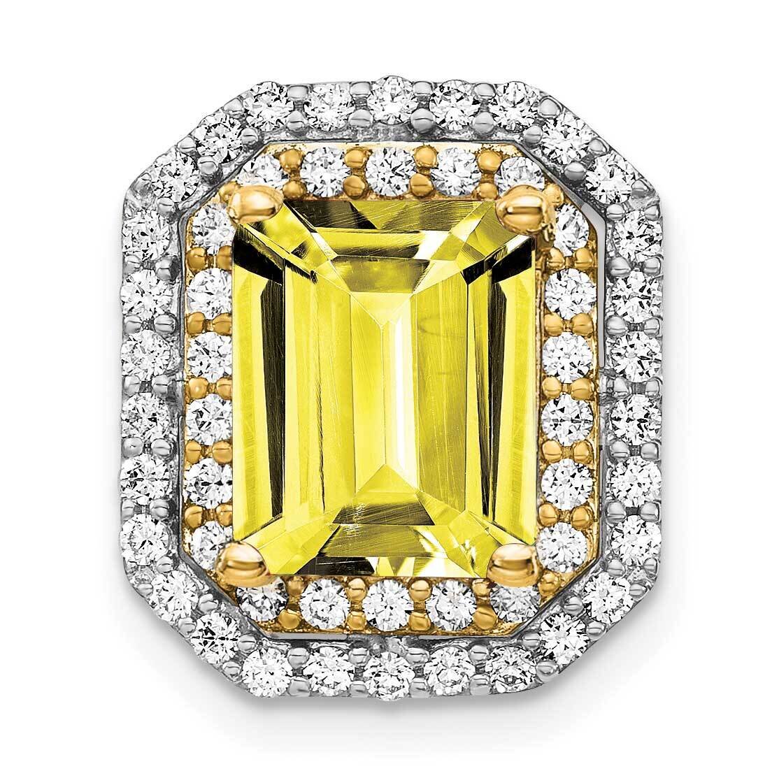 Created Yellow Sapphire Pendant 14k Two-tone Gold Lab Grown Diamond PM7504-CYS-062-WYLG, MPN: PM750…