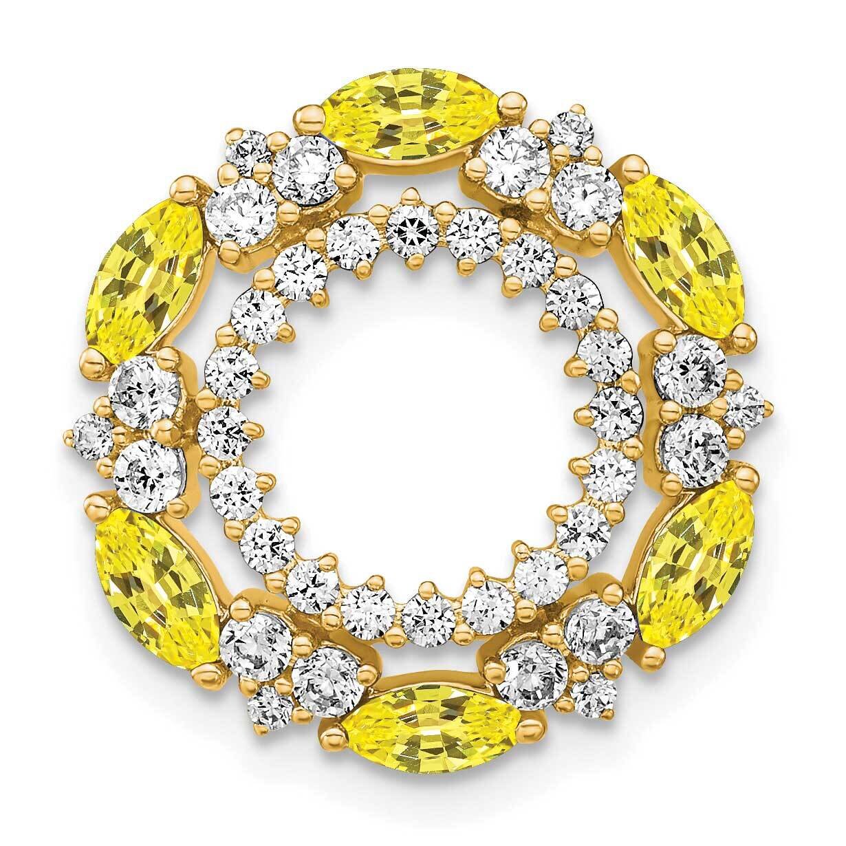 Created Yellow Sapphire Pendant 14k Gold Lab Grown Diamond PM7513-CYS-065-YLG, MPN: PM7513-CYS-065-…