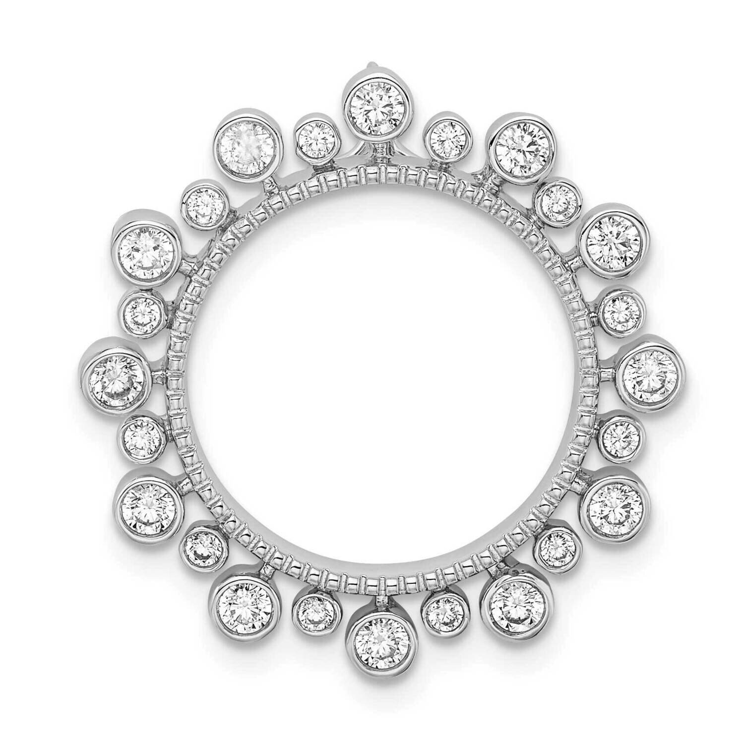 Si1/Si2, G H I, Fancy Circle Chain Slide 14k White Gold Lab Grown Diamond PM7920-062-WLG, MPN: PM79…